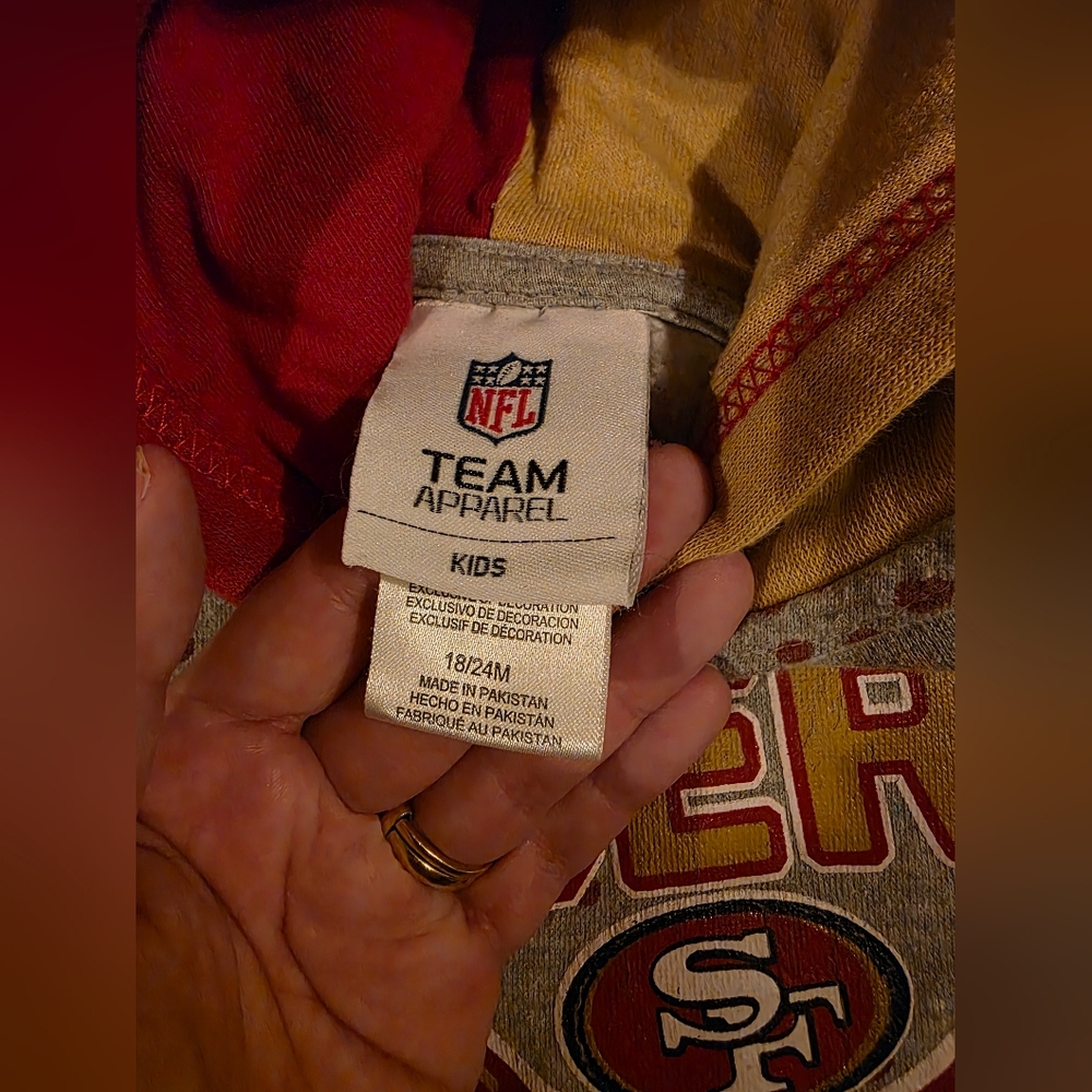 San Francisco 49ers Baby Hoodie 18-24M NFL Team Apparel Kids Sweatshirt - Picture 3 of 3
